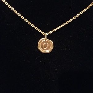 Gold Necklace with Initial O Charm